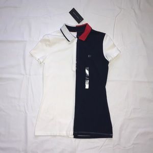 Tommy Hilfiger Short Sleeve Zip-Neck Polo Women XS